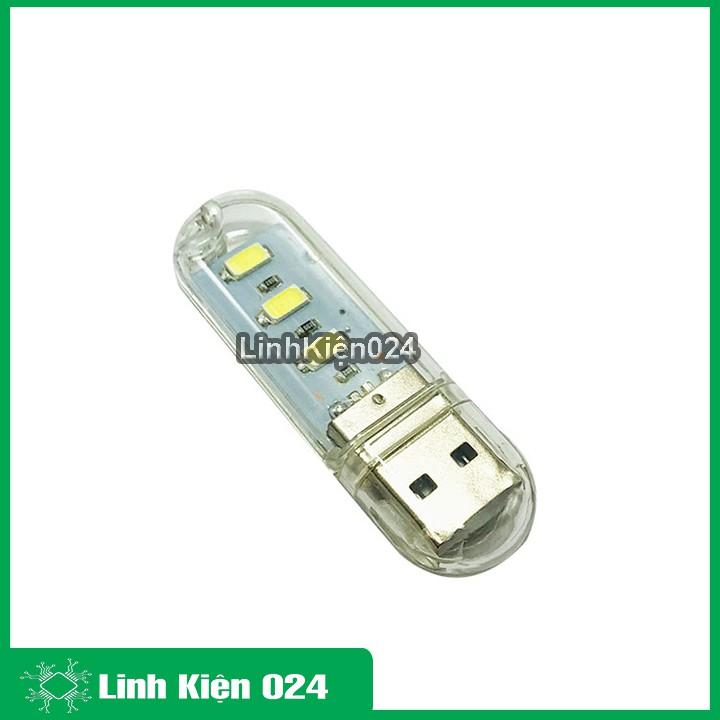 Thanh đèn LED mini v1 gồm 3bóng cổng cắm USB thích hợp để bàn học làm đèn ngủ đèn học đèn làm việc máy tính