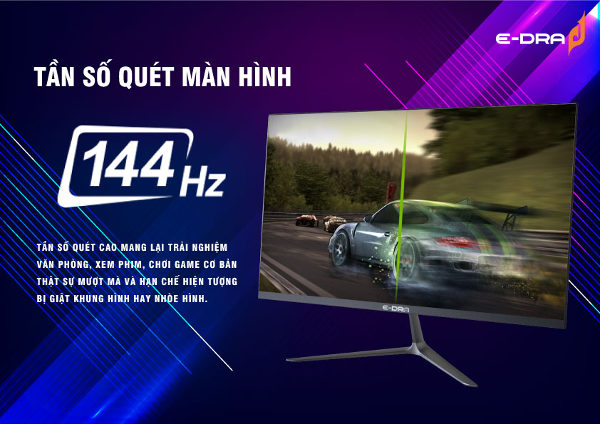 Màn Hình Gaming Edra EGM24F1 (23.8inch/FHD/IPS/144Hz/1ms) - Hàng Chính hãng