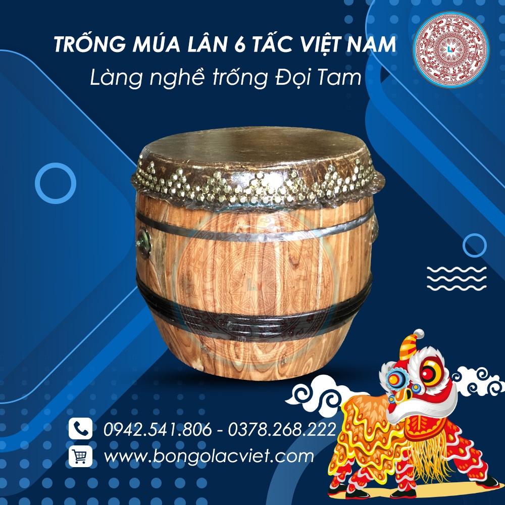 Trống múa lân cổ truyền 6 tấc Việt Nam TML05