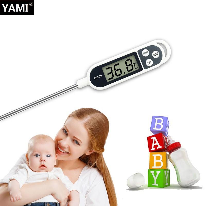 FREE PIN Que Nhiệt Kế Điện Tử Đo Nhiệt Độ Nấu Ăn Pha Sữa Thức Ăn, Thức Uống, Thịt, Cá TP300