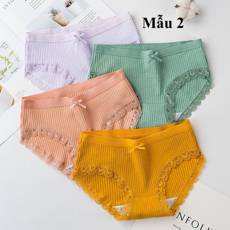 Quần Lót Cotton Tăm Tre Kháng Khuẩn Gân Nhỏ