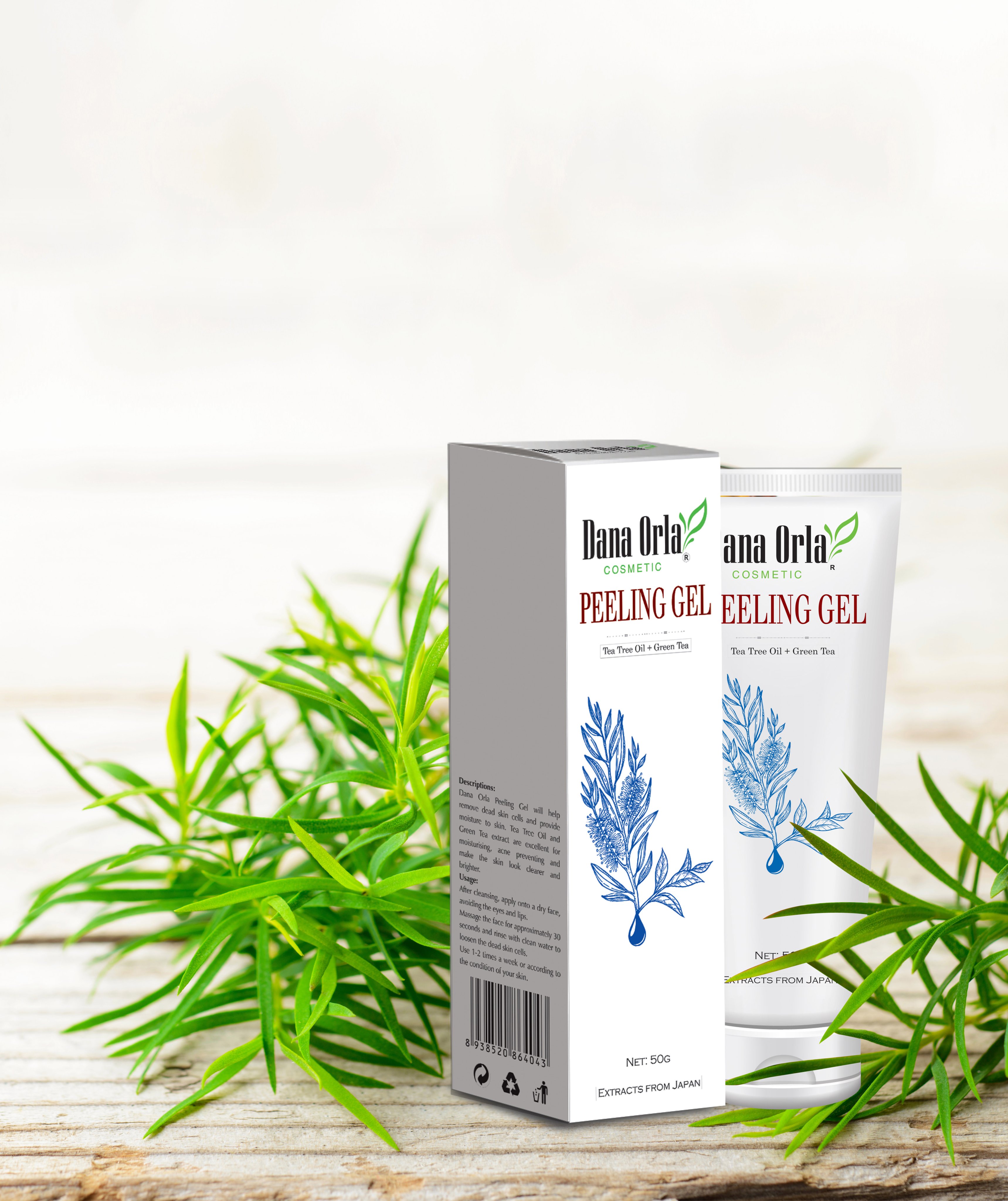 Gel Tẩy Kỳ Tinh Dầu Tràm Trà Dana Orla Làm Sạch Tế Bào Chết Da Mặt, Giữ Ẩm Cho Da (Peeling Gel) 50g
