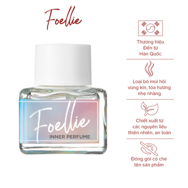 Nước Hoa Vùng Kín Foellie au de Ciel Inner Perfume 6160 - Hương Hoa Hồng Trắng Thanh Nhẹ 5ml