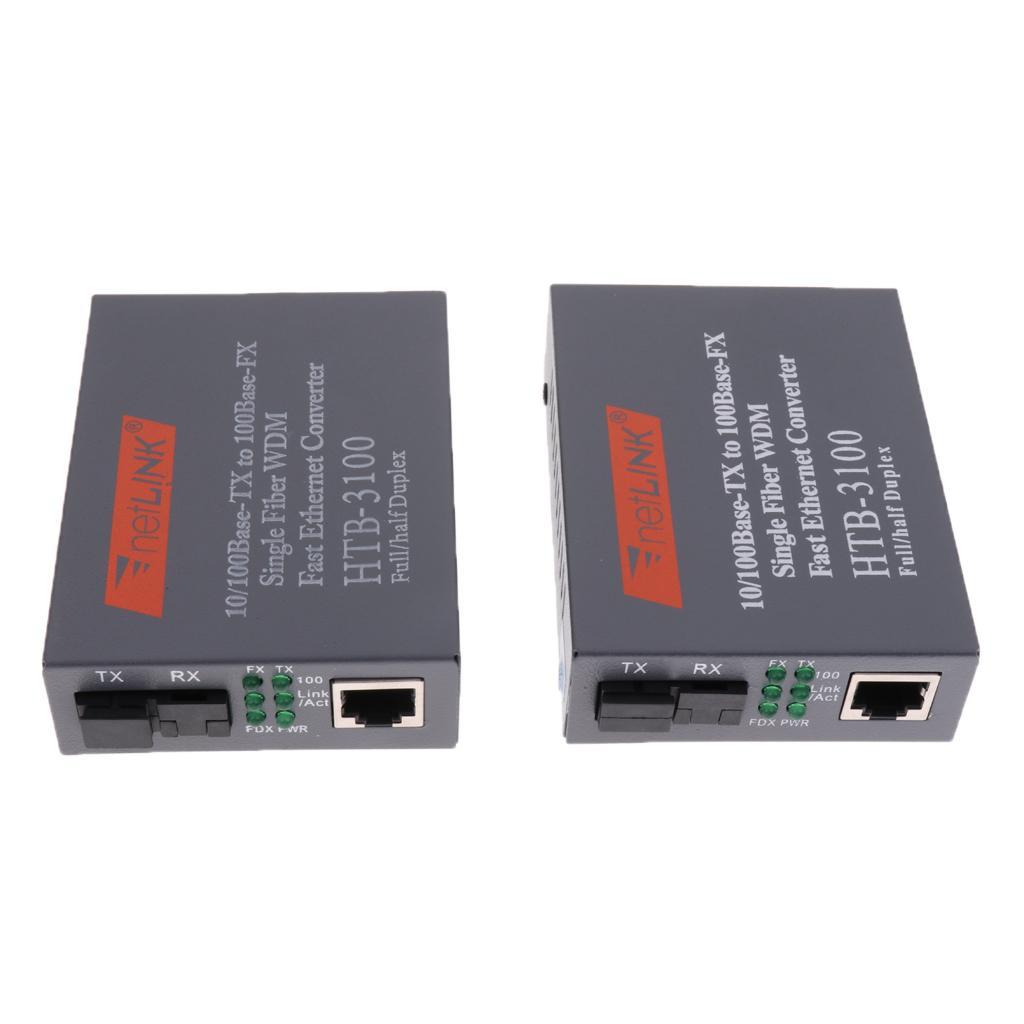 10/100M Singlemode 25KM Simplex SC Fiber Optic to  Ethernet Converter EU