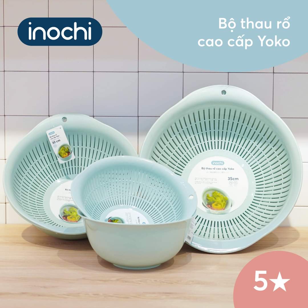 Bộ thau rổ cao cấp Inochi 23cm - 30cm - 35cm  (tiêu chuẩn Nhật Bản)