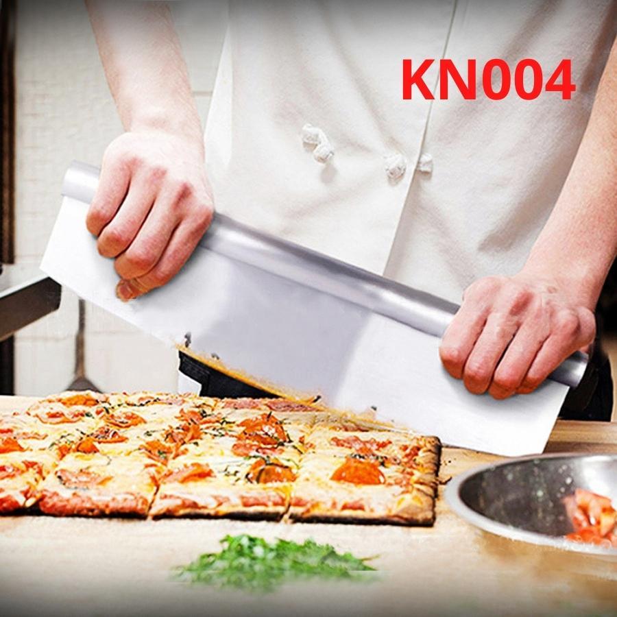 Dụng cụ dao cắt bánh pizza cán 28 cm làm từ thép không gỉ sắc bén - KN004