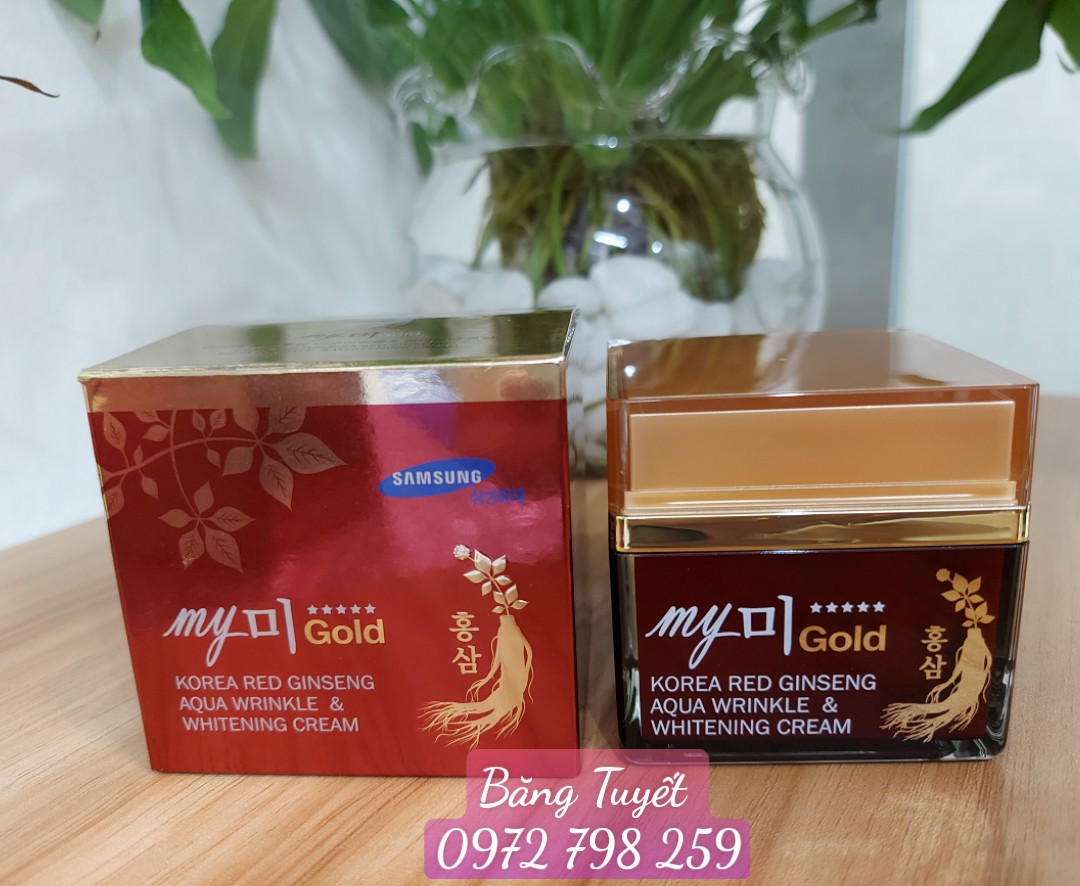 Kem Dưỡng Da Trắng Hồng Mờ nếp nhăn Nhân Sâm My Gold 50ml Hàn Quốc