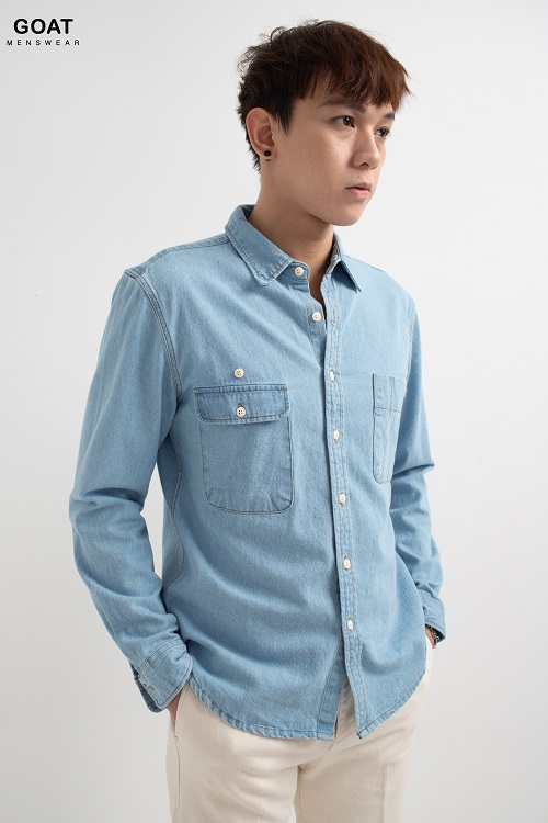 Áo Sơ Mi Nam Chất Kaki Có Túi GOAT MENSWEAR