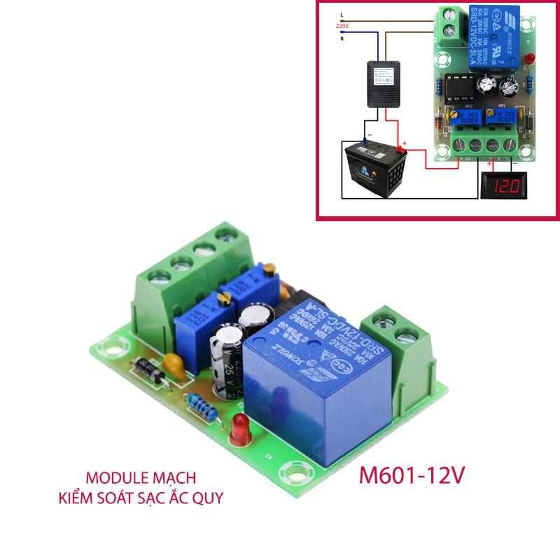 Module mạch kiểm soát và điều khiển tự động sạc bình ắc quy 12V XH-M601