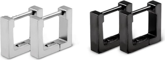 Bông Tai Nam Khoen Hình Vuông Titan Không Đen TT 2426 - 1 Cặp
