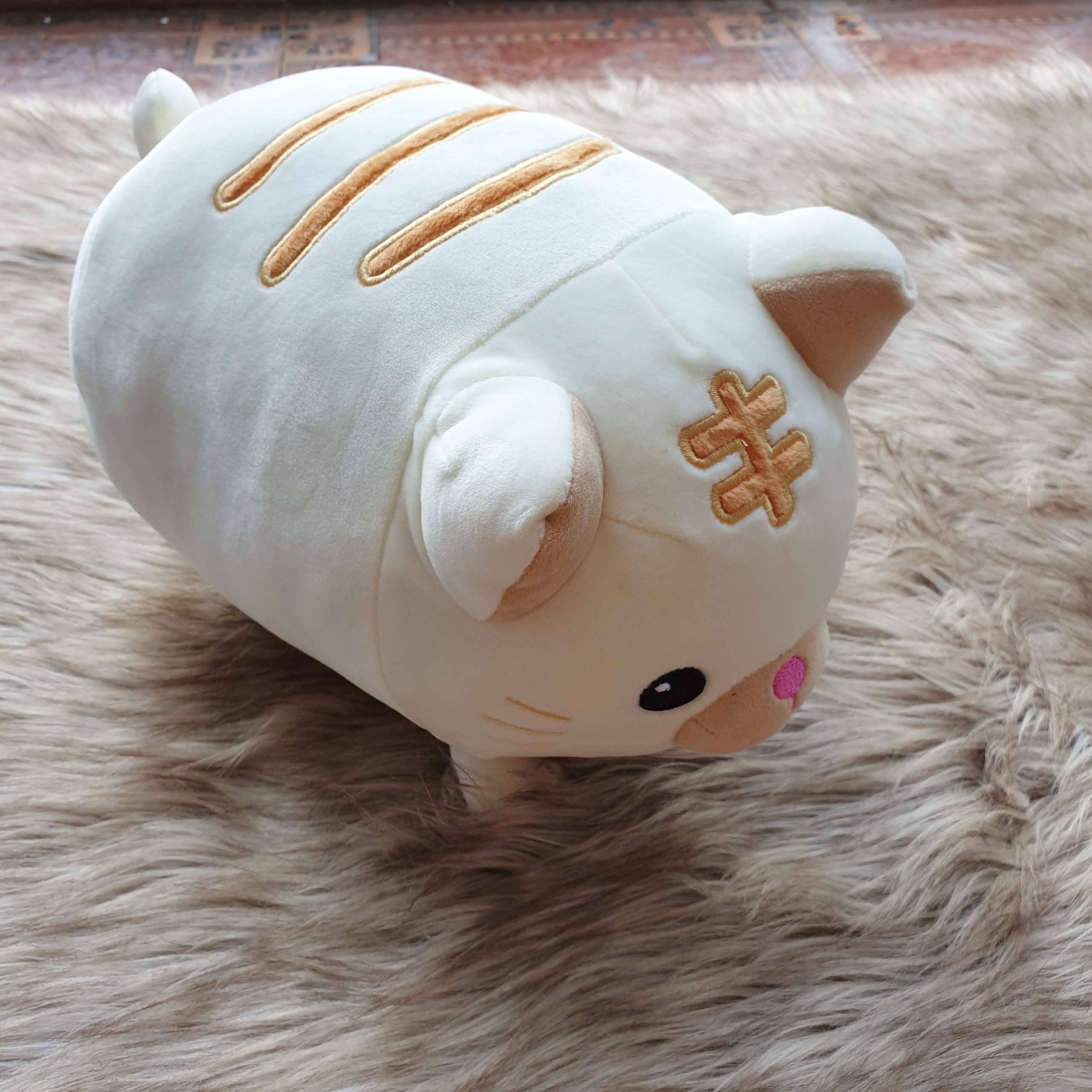 Mèo kim tiền nhồi bông size 30cm màu trắng