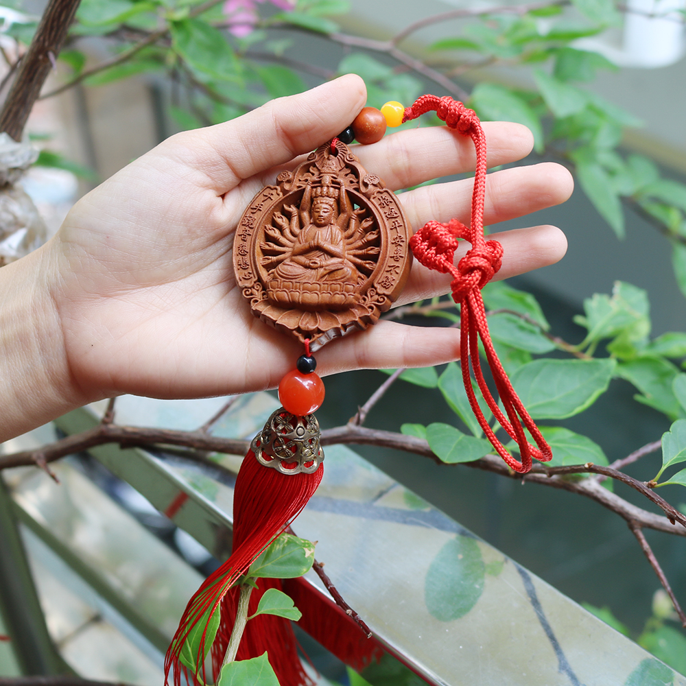 Dây chuyền treo xe ô tô nhà cửa Phật bà quan thiên thủ - MS201220218