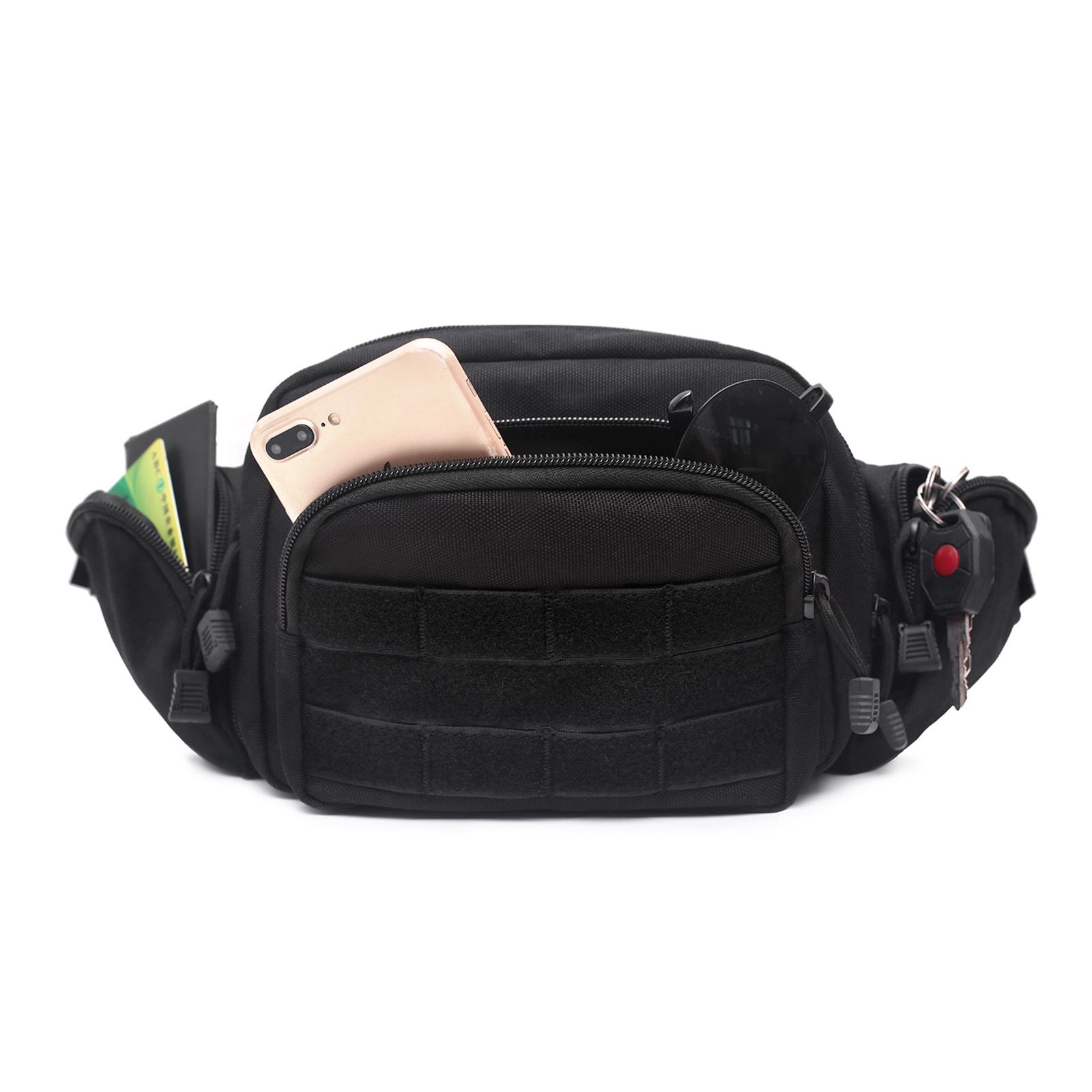 Outdoor Waist Shoulder Bag for Men Women Hiking Sling Chest Pack Crossbody Black