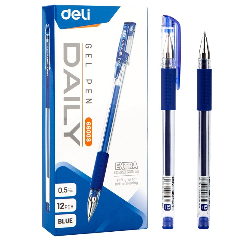 Hộp 12 Bút nước Deli E6600S nét 0.5mm - Mực xanh