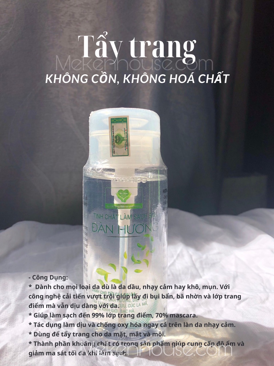 Tinh chất làm sạch sâu đàn hương MẸ KEN nước tẩy trang không cồn