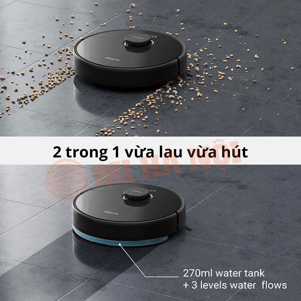 Robot Hút Bụi Lau Nhà Dreame D9 Max Hoạt Động 250m2 Lực Hút 4000 Pa Công Suất 50 W + Tặng 1 Chai Nước Lau Sàn - Hàng Chính Hãng