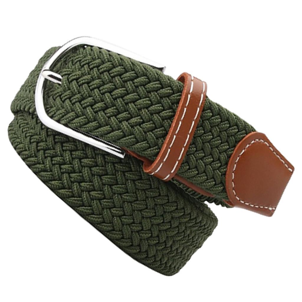 Men Women Casual Woven Canvas Belt Webbing Belt Travel Waistband Red