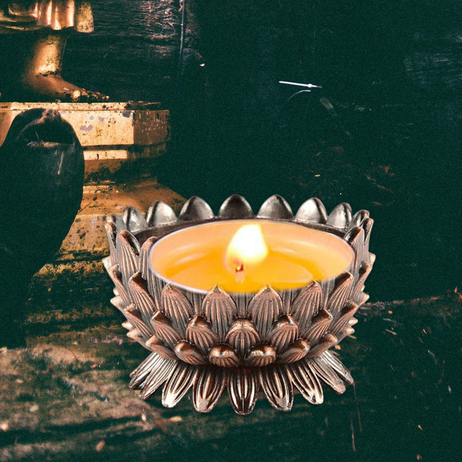 Lotus Ghee Lamp Holder Oil Lamp Holder for Craft Ornaments Buddhist Altar Supplies