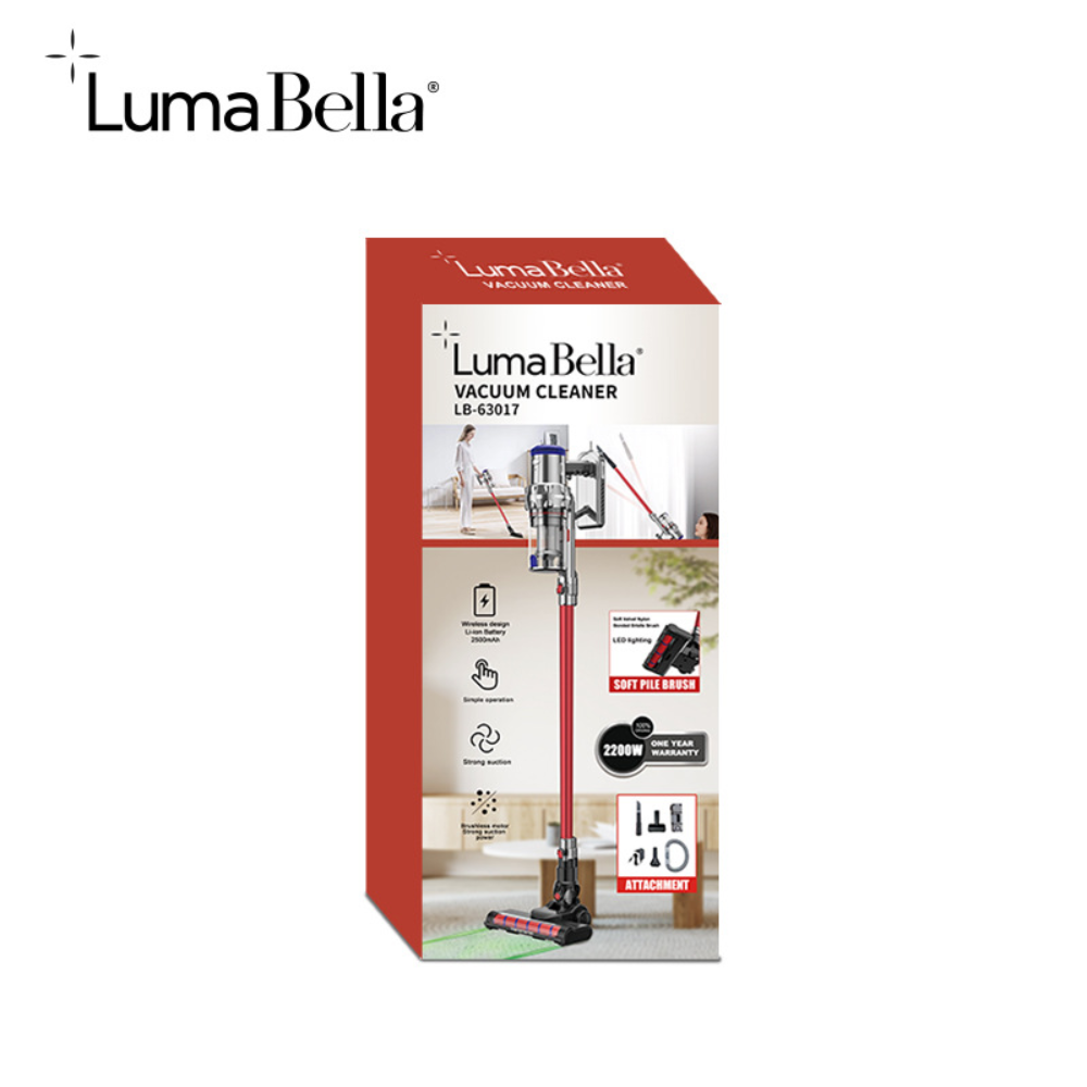 Máy hút bụi cầm tay Lumabella LB-63017 LOẠI SẠC PIN nhiều đầu hút, lõi lọc hepa lọc bụi mịn, dễ dàng vệ sinh - DELIYA HÀNG CHÍNH HÃNG