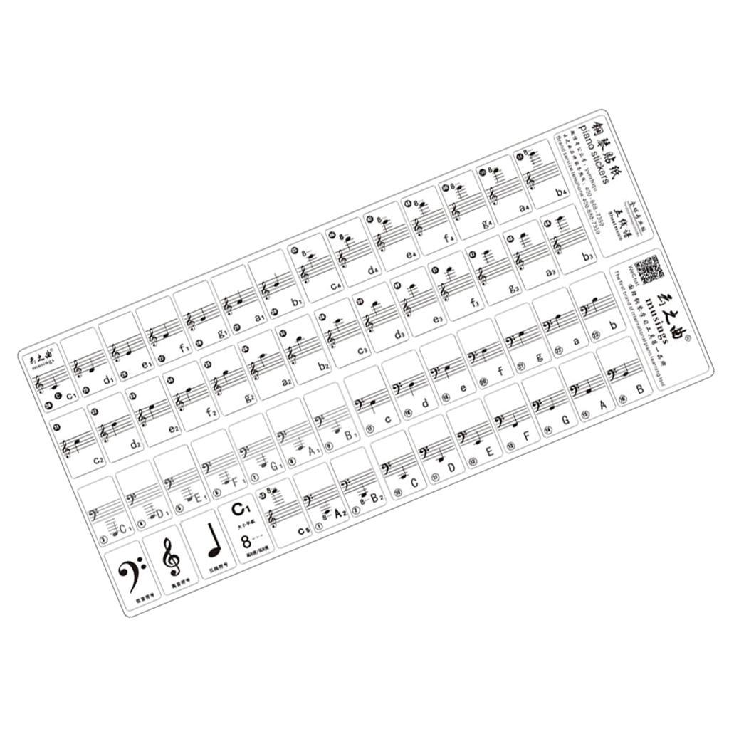 Transparent 49 61 Key Electronic Keyboard 88 Key Piano Stave Note Sticker