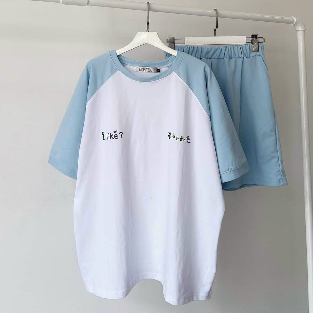 Sét Đồ Bộ Thể Thao Nam Nữ Mặc Nhà Phong Cách Ulzzang Unisex, Freesize Chất Cotton Không Phai, Đồ bộ mặc nhà dạo phố chất thun cotton I LIKE tay phối raplang trẻ trung năng động, Set đồ bộ nữ chất thun cotton co giản thoáng mát