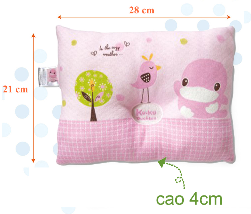 Gối chống bẹp đầu cho bé sơ sinh KU.KU Duckbill mềm mại thoáng khí 21x28x4cm ku2073