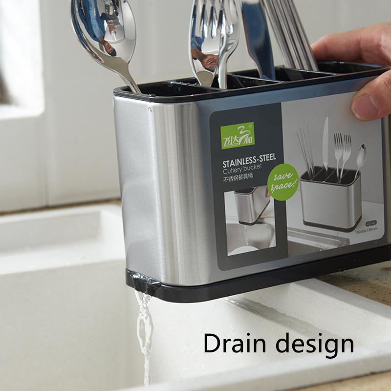 Giá Để Dao Bộ Đồ Ăn Có Giá Để Đồ Inox Hộp Lưu Trữ Giá Hộp Bảo Quản Bữa Ăn Thiết Kế Thoát Nước Phụ Kiện Nhà Bếp