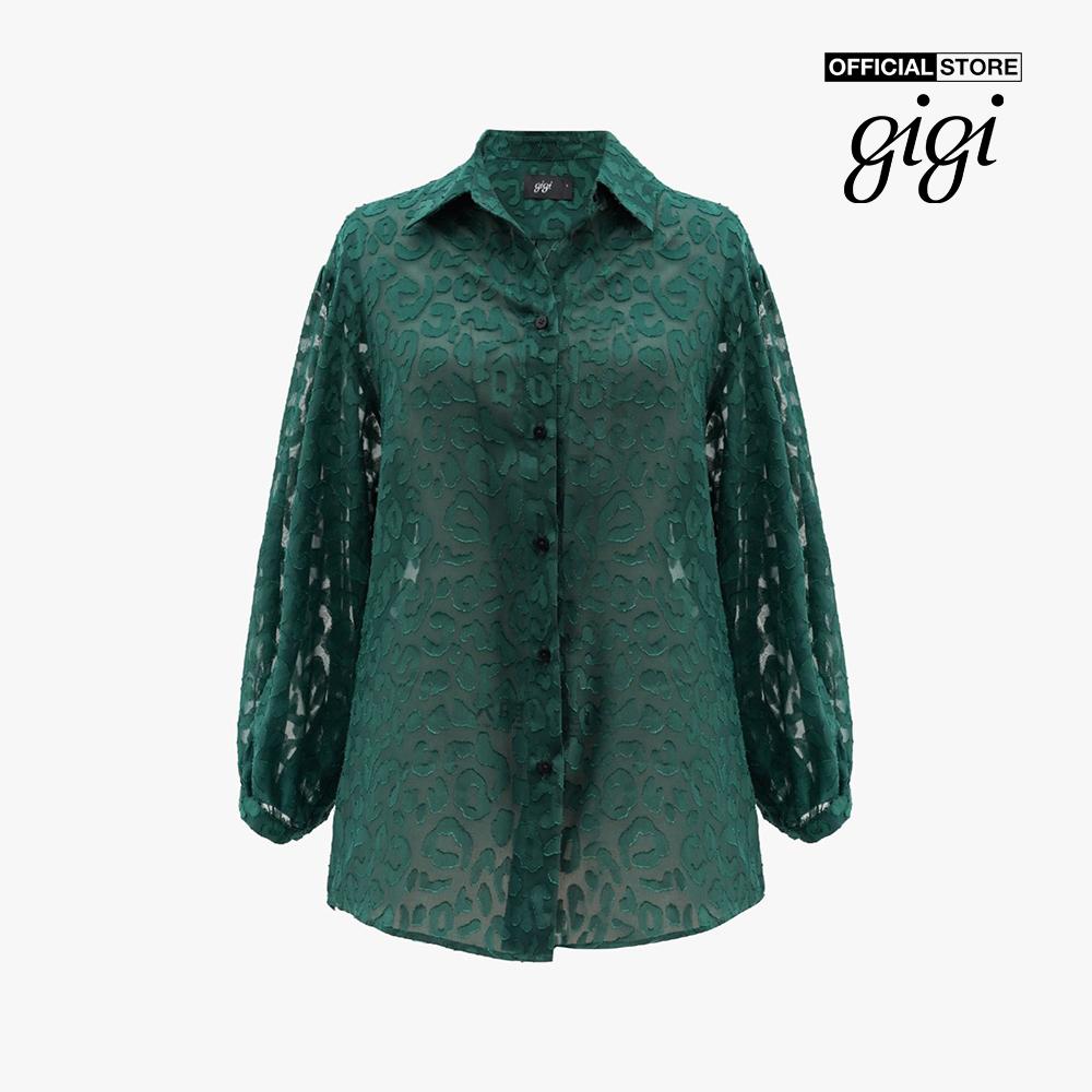 GIGI - Áo sơ mi nữ tay dài phom suông phối họa tiết da báo G1110T222228-19