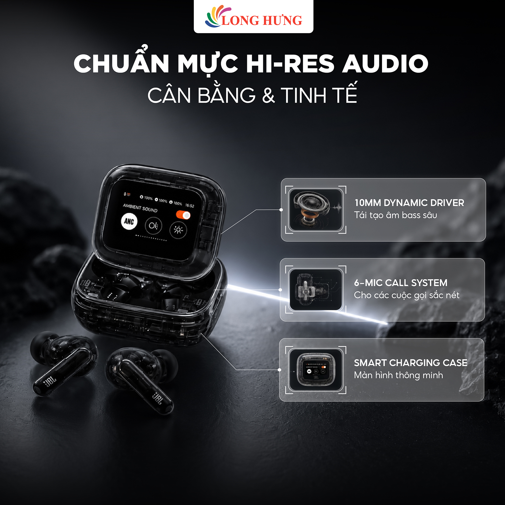 Tai nghe Bluetooth True Wireless JBL Live Beam 3 - Hàng chính hãng
