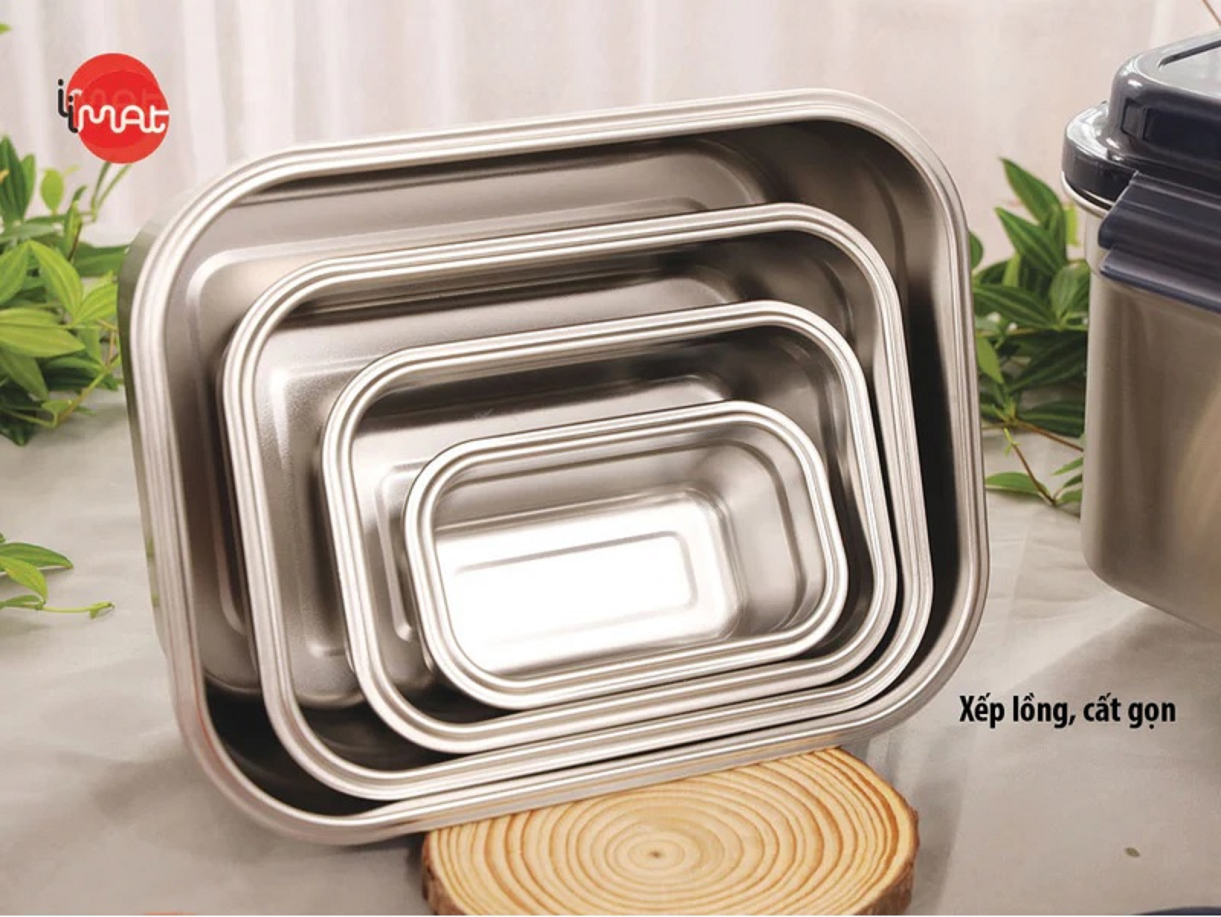 Bộ 5 hộp inox iMAT dùng vi sóng