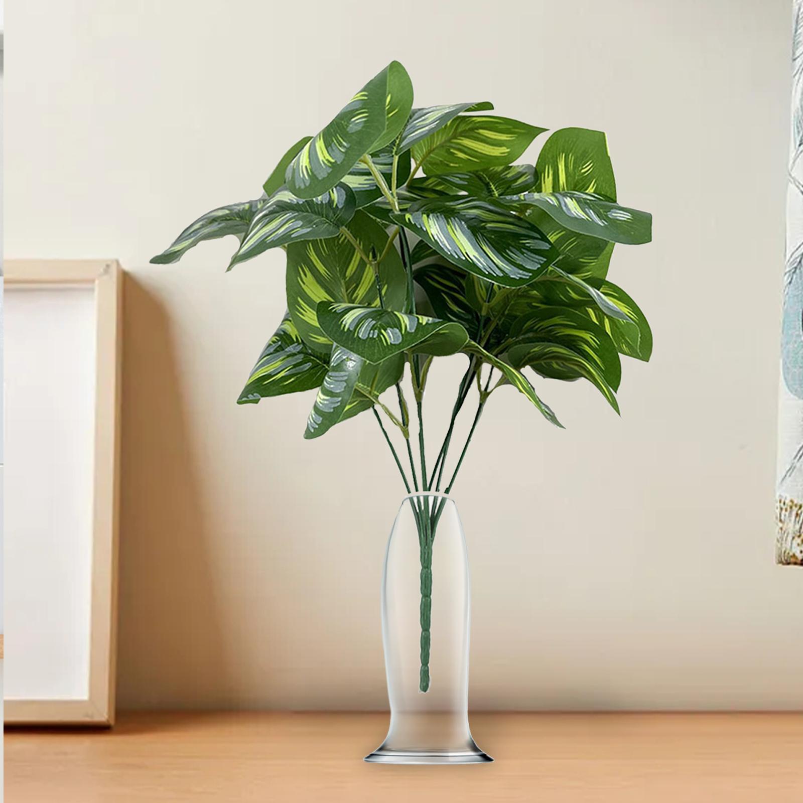 Artificial Leaves Imitation Leaf Plants Floral Arrangement Realistic Long Green Leaf Greenery Branches for Party Living Room Decorations