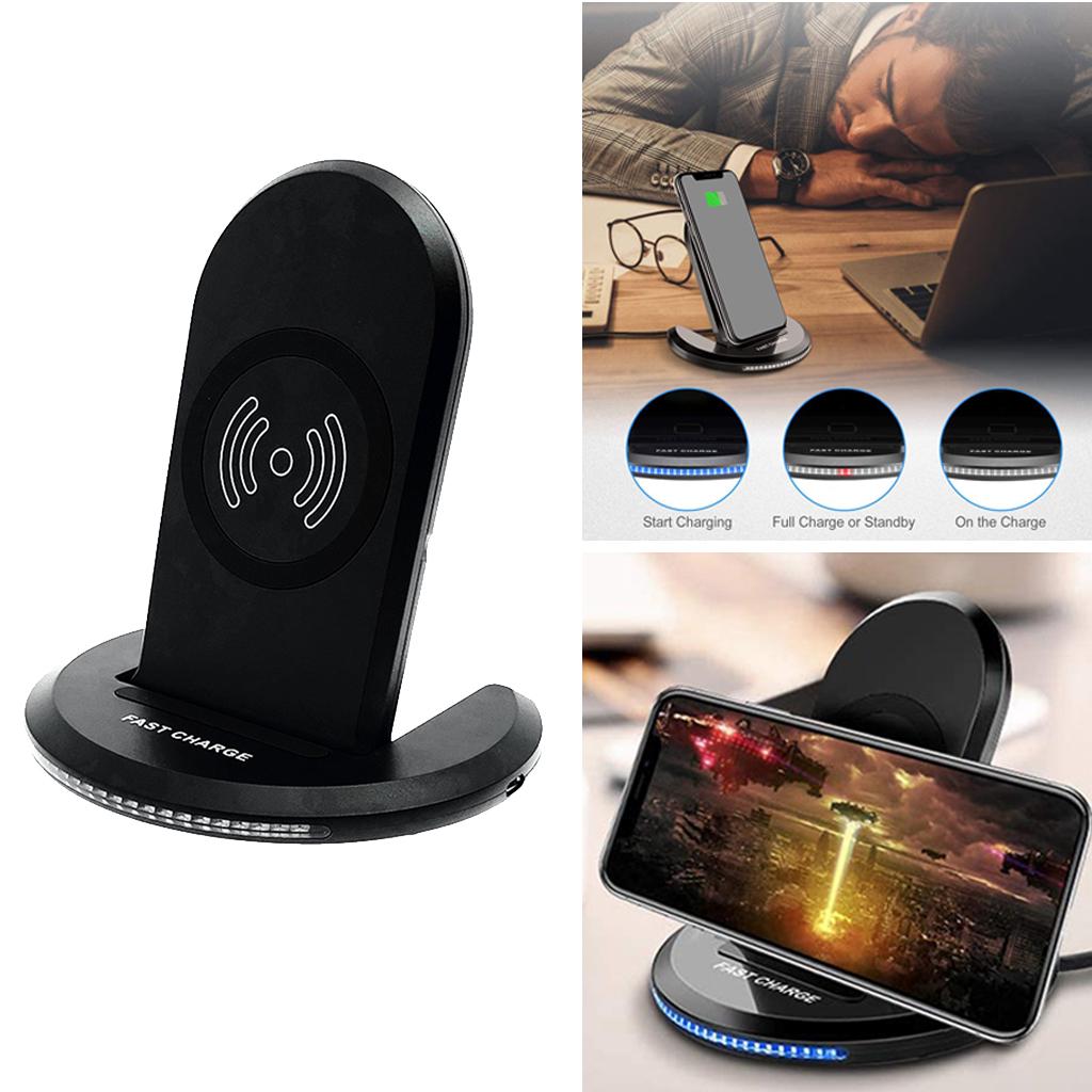 10W Qi Wireless Fast Charger Charging Stand Dock For SamsungS8 S9 S10