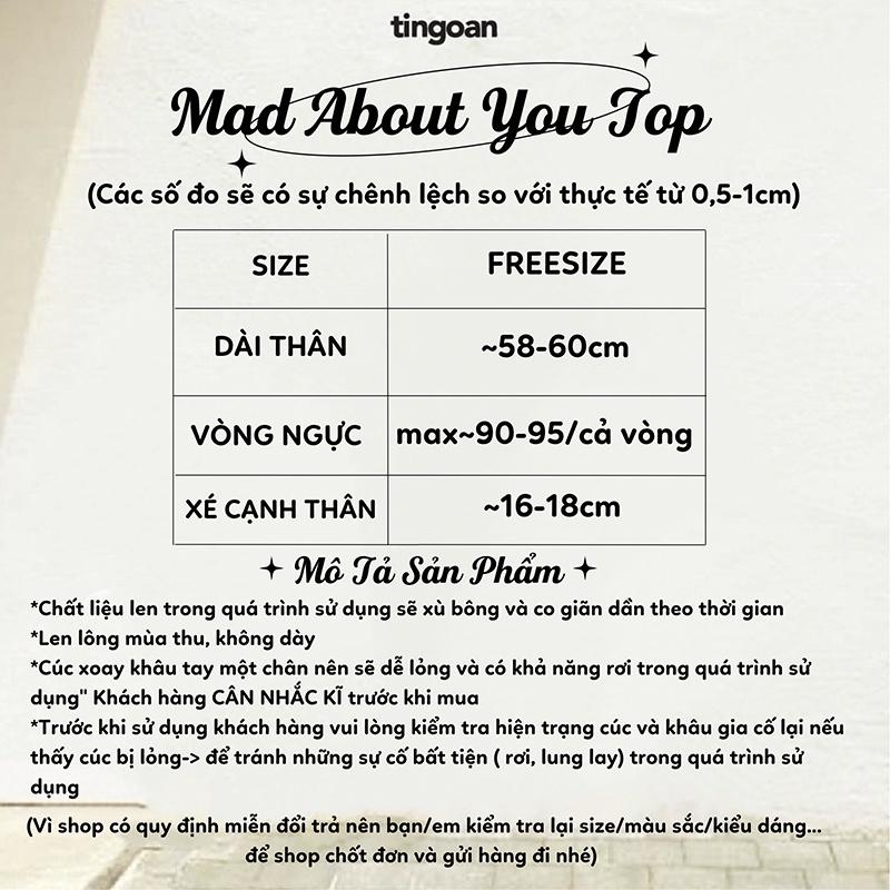 Áo len lượn viền sẻ vạt thân đen tingoan SHORT CAKE TOP/BL