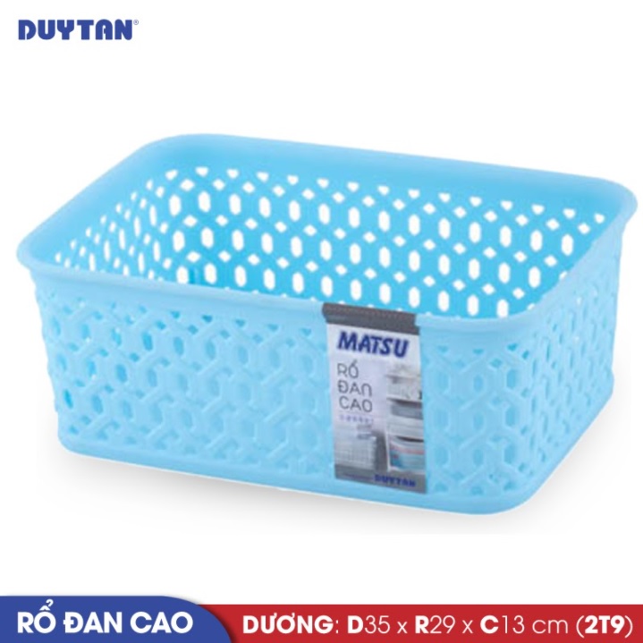 Rổ đan cao nhựa  Duy Tân Matsu 2T9 (35 x 29 x 13 cm) - 12118 - Giao màu ngẫu nhiên - Hàng chính hãng