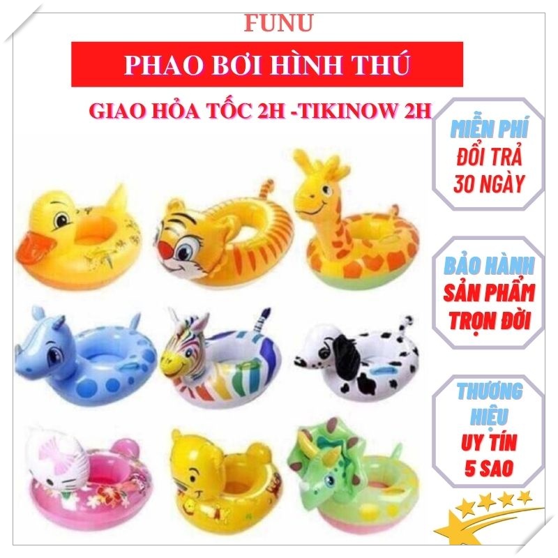 Phao bơi hình thú, hình thuyền, hình thiên nga cho bé - Hàng chính hãng