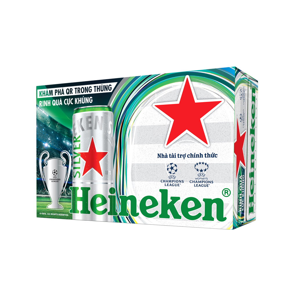 Hình ảnh Thùng 24 lon cao Heineken Silver (330ml/lon)