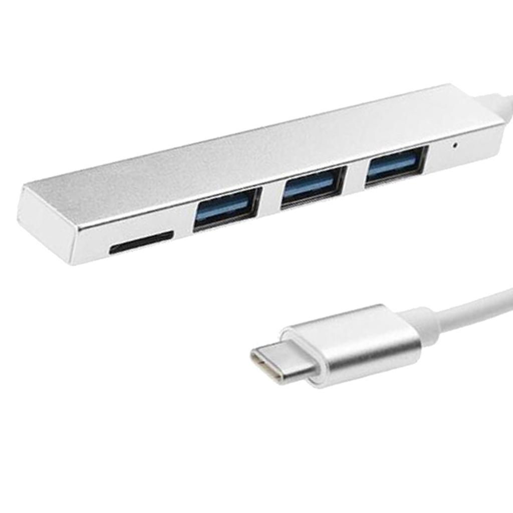 1x Type C Hub OTG Adapter Hub Type C to 3 USB Port with Card Reader