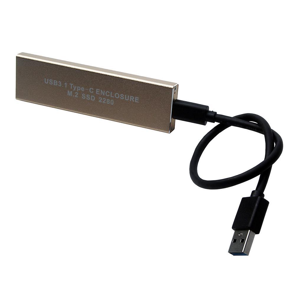Hard Disk Case Enclosure M.2 NGFF SSD to USB 3.1 Type-C Converter Adapter