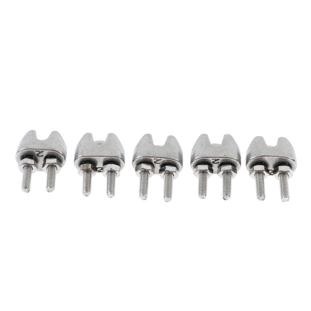 5pcs/lot 304 Stainless Steel Saddle Clamps Cable Wire Rope Clip Fasteners M3/M4/M5/M6 2mm/3mm/4mm/5mm/6mm/8mm