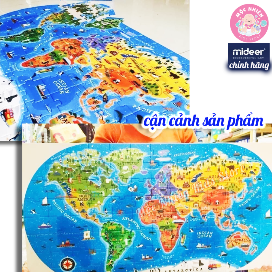 Bộ xếp hình puzzle valy Mideer 100 mảnh ghép dành cho bé 4 tuổi trở lên - Chủ đề Thế giới chúng ta MD3027