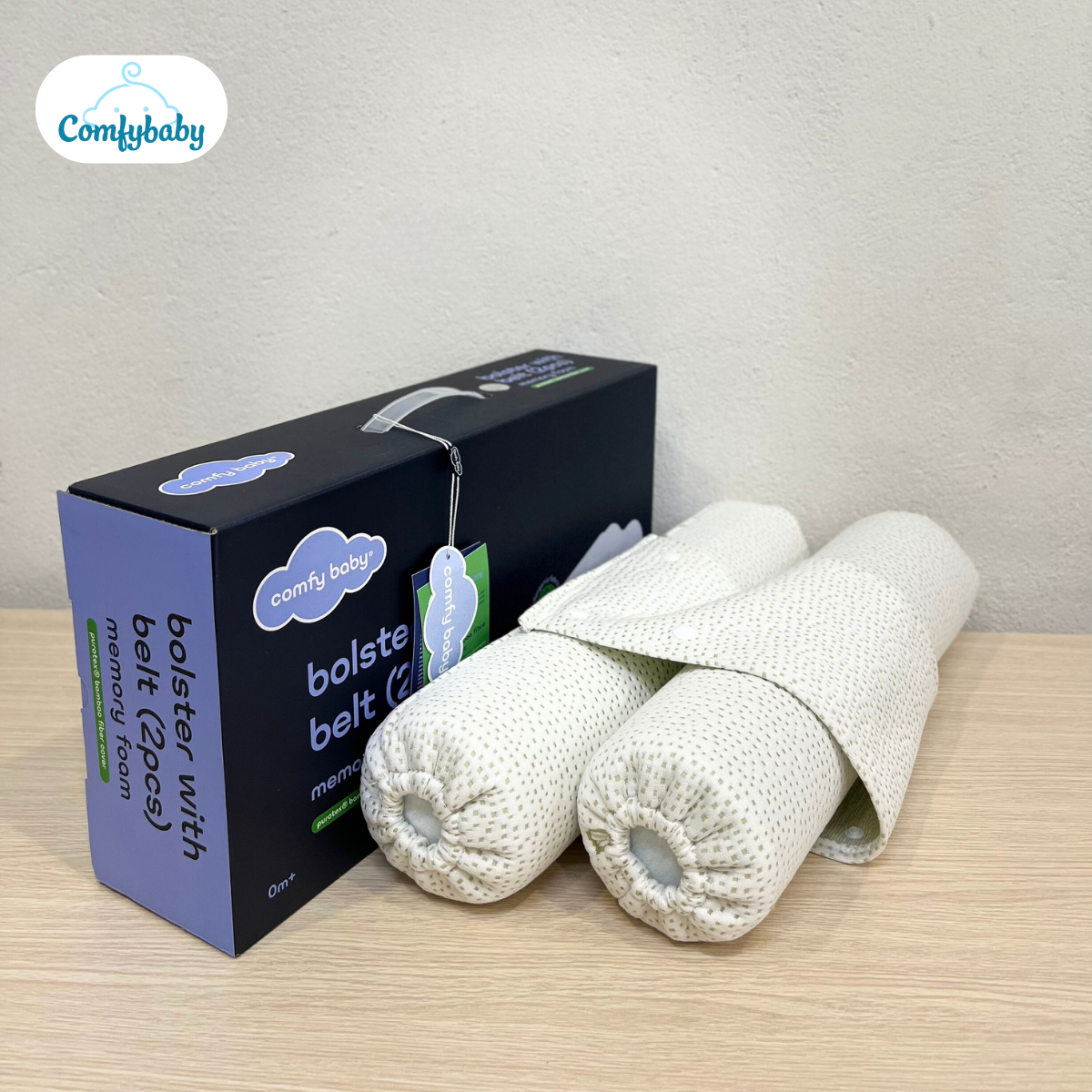 Gối chặn, gối ôm cho bé 2 trong 1 Comfybaby, sợi tre Bamboo, đai có thể tháo rời CF062020N06