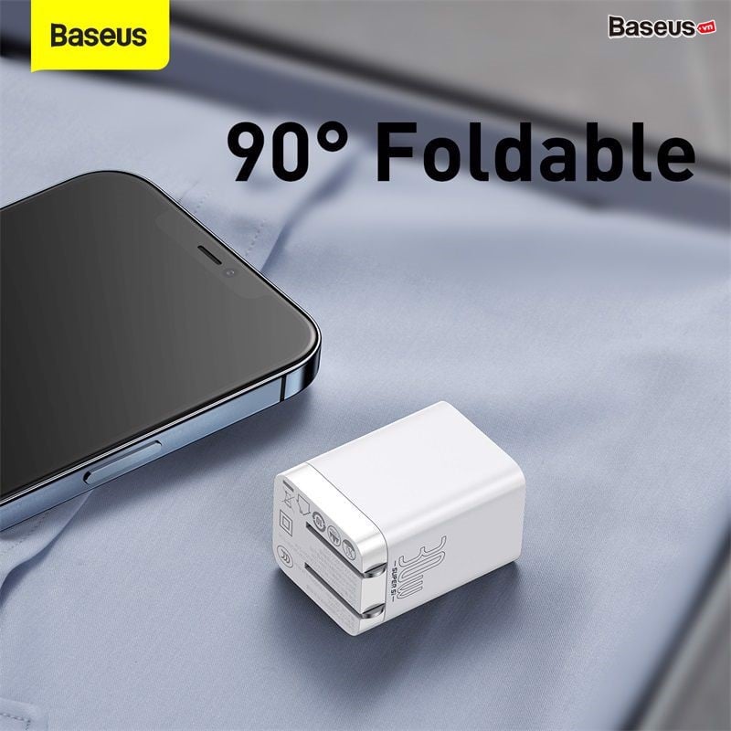 Củ sạc nhanh Baseus Super Si Pro 30W (CCSUPP) Quick Charger 1C+ 1U - Hàng chính hãng