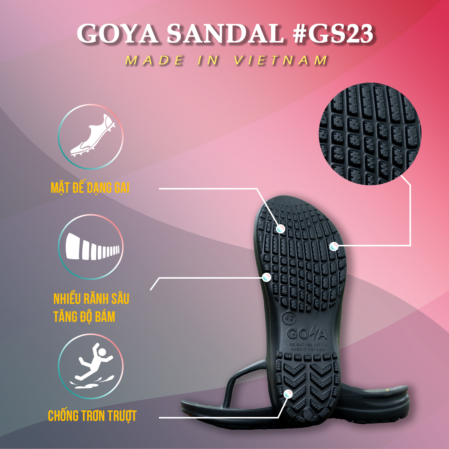 [HOT] Dép Thể Thao Cao Cấp Goya Sandal GS23 - Màu Đen