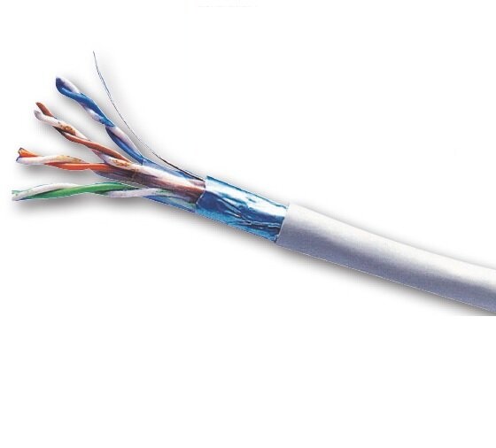 Thùng Cáp mạng chống nhiễu FTP CAT5E 4 đôi, PVC, 24 AWG, Solid, màu trắng hàng nhập khẩu