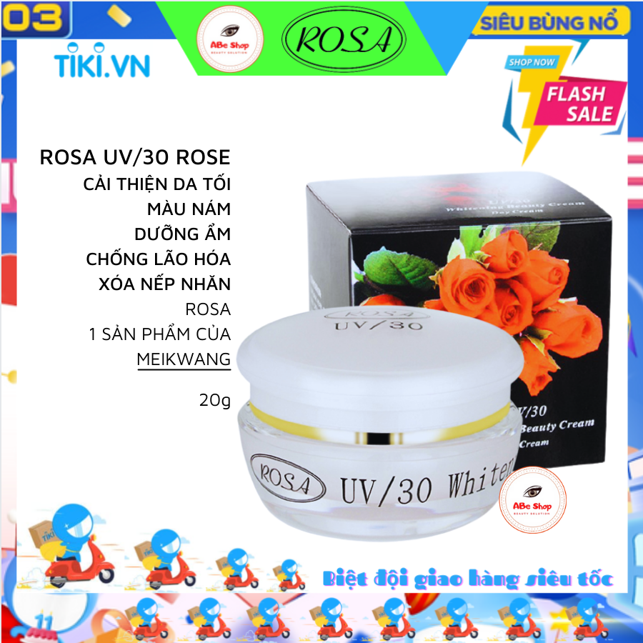 KEM ROSA HOA HỒNG ĐEN UV/30 - WHITENING BEAUTY CREAM (20G)