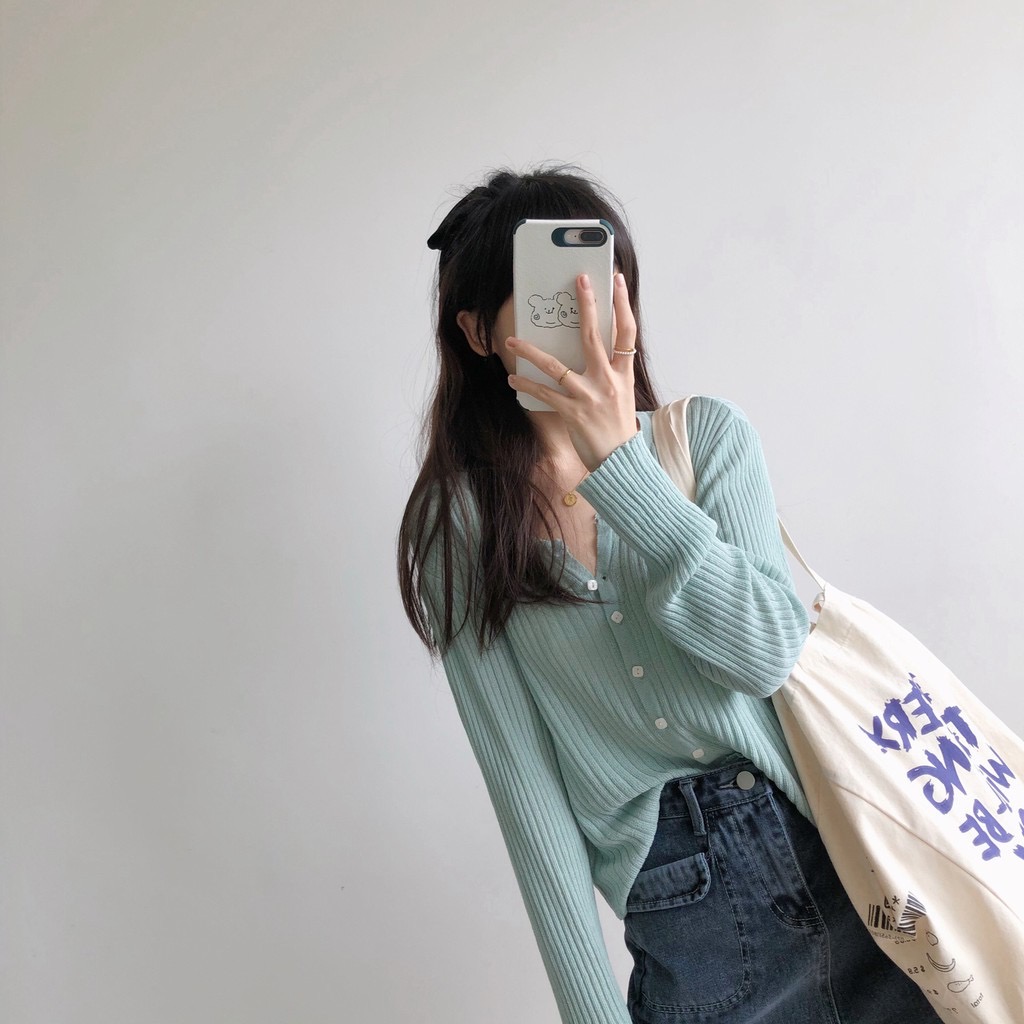 Áo len mỏng cardigan phong cách hàn quốc