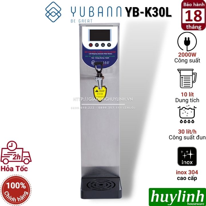 Hình ảnh Máy đun nước tự động Yubann YB-K30L - 30 lít/h - Dung tích 10 lít - Hàng chính hãng