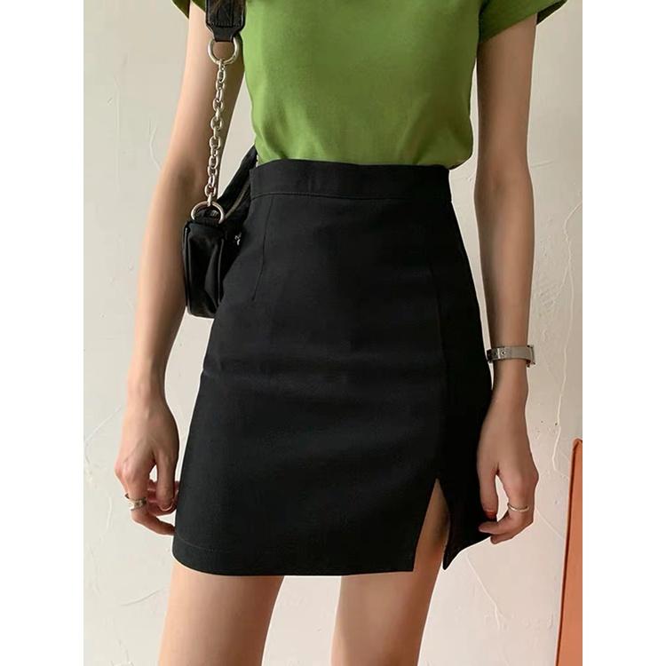 CV001_Chân váy chữ A xẻ tà có lớp lót