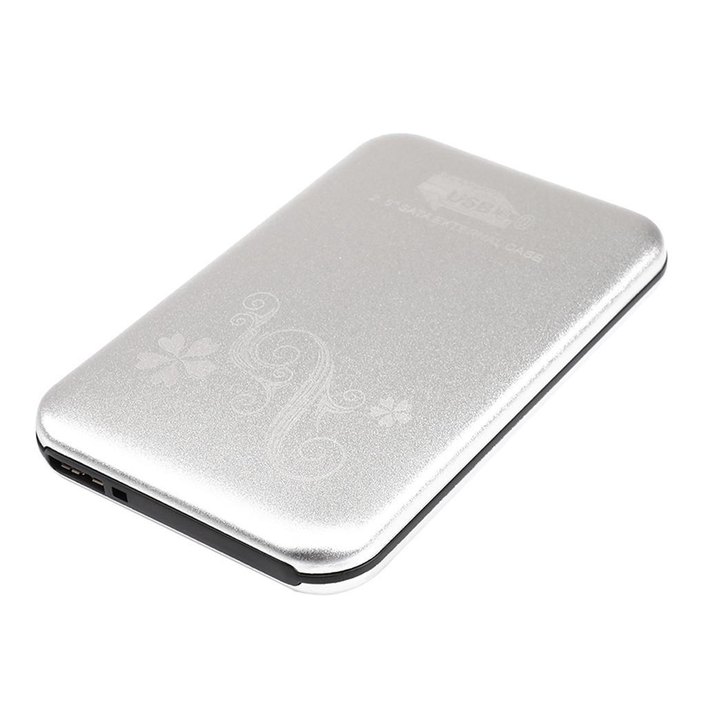 80G HDD Enclosure 2.5" SATA to USB 3.0 SSD Hard Disk Drive Case Silver
