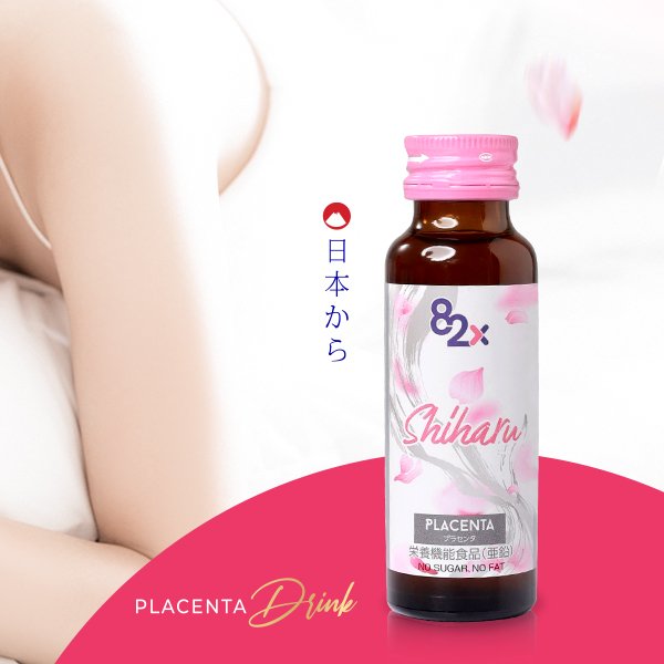 82X Nước uống Placenta Shiharu làm đẹp da đến từ Nhật Bản 50ml/lọ. (1 hộp)